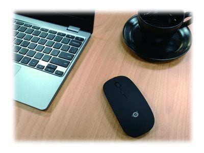Conceptronic LORCAN - Mus - ergonomisk - høyre- og venstrehåndet - 4 knapper - trådløs - Bluetooth 3.0 - svart