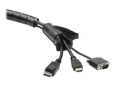 StarTech.com 2.5m (8.2ft) Cable Management Sleeve - Spiral - 1" (25mm) Diameter - W/ Cable Loading Tool - Black (CMSCOILED2) - Set med kabelfodral ...