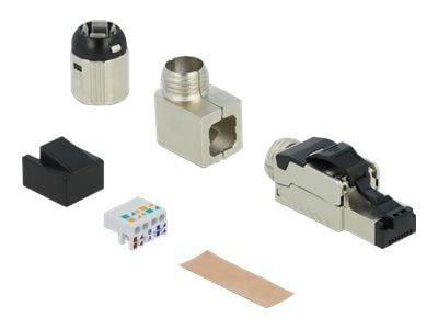 Delock - Nettverkkontakt - RJ-45 (hann) vinklet - STP - CAT 6a - med støvel