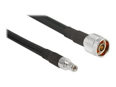 Delock - Antennkabel - N-kontakt (P) till RP-SMA (P) - 10 m - koaxial - CFD-400 - svart