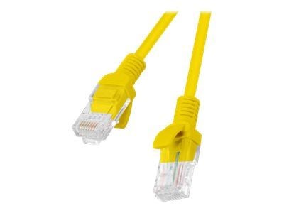 Lanberg - Liitäntäkaapeli - RJ-45 (uros) RJ-45 (uros) - 30 m - UTP - CAT 5e - muotoiltu, säikeistetty - keltainen, RAL 1016