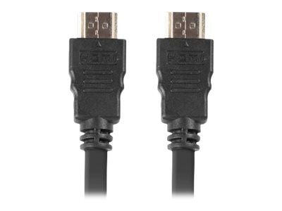 Lanberg - High Speed - HDMI-kaapeli Ethernetillä - HDMI-uros HDMI-uros - 5 m - suojattu - musta (10 kpl)