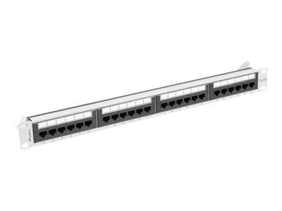 Lanberg PPUA-1024-S, Cat6a, U/UTP (UTP), Harmaa, ABS, Metalli, Telinekiinnitys, 1U