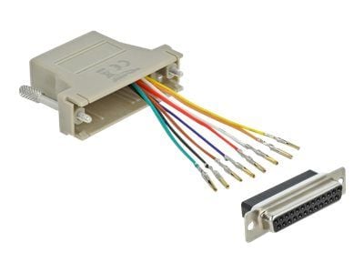 Delock Adapter Sub-D 25 pin female to RJ45 female Assembly Kit - Seriell adapter - RJ-45 (hunn) til DB-25 (hann) - grå