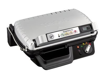 Tefal SuperGrill GC461B34 - Grill - elektrisk - 800 kvadratcentimeter - svart / sølv