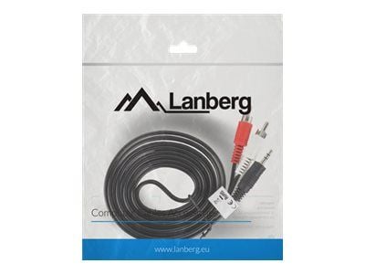 Lanberg - Ljudkabel - mini-phone stereo 3.5 mm hane till RCA hane - 2 m - svart