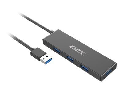EMTEC Ultra Slim USB3.1 4-Port Hub T620A - Hubb - 4 x USB 3.1 Gen 1 - skrivbordsmodell