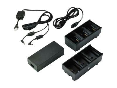 Zebra Dual 3-Slot Battery Charger Connected via Y Cable - Batterilader - utgangskontakter: 6 - Europa - for ZQ500 Series ZQ510, ZQ520; ZQ600 Series...