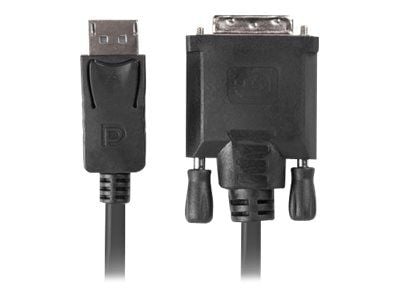 Lanberg - Adapterkabel - dobbeltlenke - DisplayPort (hann) til DVI-D (hann) - DisplayPort 1.2 - 1 m - tommelskruer, 1080p-støtte - svart