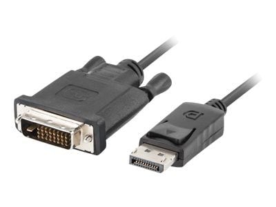 Lanberg - Adapterkabel - dubbel länk - DisplayPort (hane) till DVI-D (hane) - DisplayPort 1.2 - 1.8 m - tumskruvar, stöd för 1080p - svart