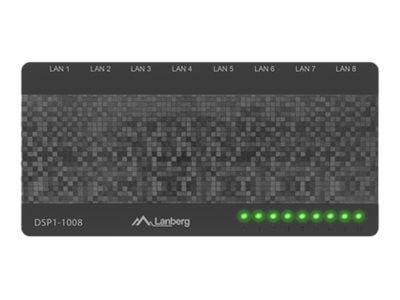 Lanberg DSP1-1008 - Switch - ikke-styrt - 8 x 10/100/1000 - stasjonær