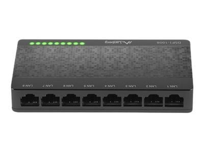 Lanberg DSP1-1008 - Switch - ikke-styrt - 8 x 10/100/1000 - stasjonær