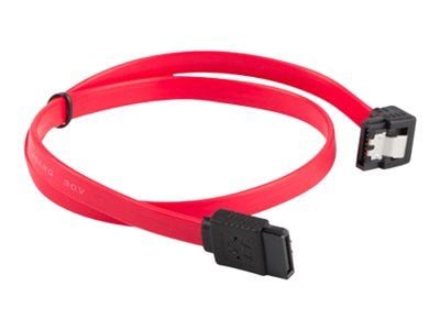 Lanberg - SATA-kabel - Serial ATA 150/300 - SATA (hunn) vinklet, låst til SATA (hunn) rett, låst - 30 cm - rød