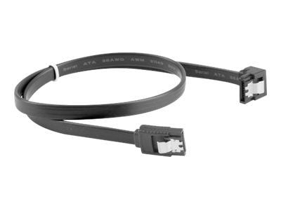 Lanberg - SATA-kabel - Serial ATA 150/300/600 - SATA (hunn) vinklet, med haspe til SATA (hunn) rett, haspe - 50 cm - svart