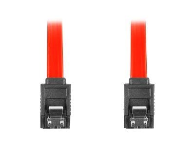 Lanberg - SATA-kabel - Serial ATA 150/300 - SATA (hunn) låst til SATA (hunn) låst - 50 cm - rød
