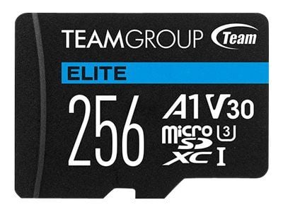 Team ELITE A1 - Flashminnekort (SD-adapter inkludert) - 256 GB - A1 / Video Class V30 / UHS-I U3 - microSDXC