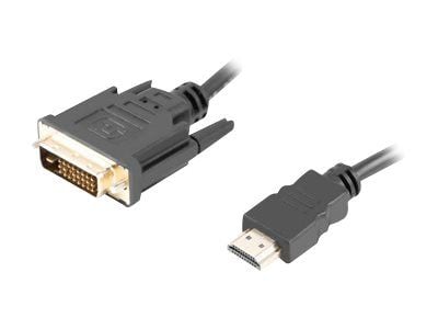 Lanberg - Adapterkabel - dobbeltlenke - HDMI hann til DVI-D hann - 1.8 m - dobbeltisolert - svart - tommelskruer, 4K-støtte