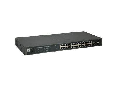 LevelOne GEP-2652 - Switch - smart - 24 x 10/100/1000 (PoE+) + 2 x Gigabit SFP - rackmonterbar - PoE+ (370 W) LevelOne GEP-2652 - Switch - smart - 24 x 10/100/1000 (PoE+) + 2 x Gigabit SFP - rackmonterbar - PoE+ (370 W)