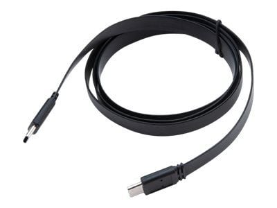 Akasa PROSLIM - USB-kabel - USB-C (hane) till USB-C (hane) - USB 3.1 Gen2 - 5 V - 3 A - 1 m - platt, stöd för 4K, USB Power Delivery (60W) - svart