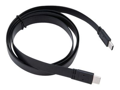 Akasa PROSLIM - USB-kabel - USB-C (hane) till USB-C (hane) - USB 3.1 Gen2 - 5 V - 3 A - 1 m - platt, stöd för 4K, USB Power Delivery (60W) - svart