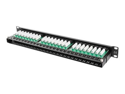 Lanberg PPU5-1048-B - Koblingspanel - CAT 5e - UTP - RJ-45 X 48 - RAL 9004, svart - 1U - 19"