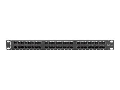 Lanberg PPU5-1048-B - Koblingspanel - CAT 5e - UTP - RJ-45 X 48 - RAL 9004, svart - 1U - 19"