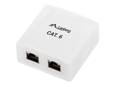 Lanberg OS6-0002-W, 2 x RJ-45, 2 x RJ-45, Valkoinen