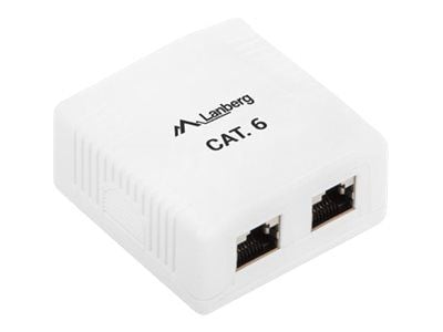 Lanberg OS6-0002-W, 2 x RJ-45, 2 x RJ-45, Valkoinen