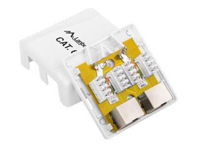 Lanberg OS6-0002-W, 2 x RJ-45, 2 x RJ-45, Valkoinen