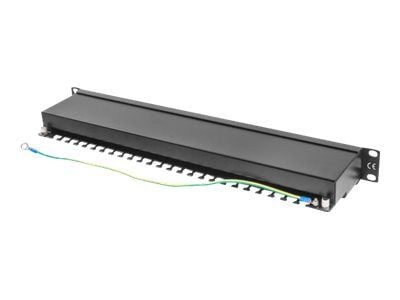 Lanberg PPS5-1024-B - Koblingspanel - CAT 5e - STP - RJ-45 X 24 - RAL 9004, svart - 1U - 19"