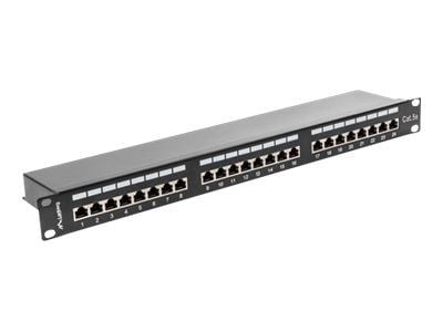 Lanberg PPS5-1024-B - Koblingspanel - CAT 5e - STP - RJ-45 X 24 - RAL 9004, svart - 1U - 19"