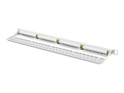 Lanberg PPU6-0024-S - Koblingspanel - CAT 6 - UTP - RJ-45 X 24 - grå, RAL 7035 - 0.5U - 19"