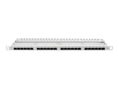 Lanberg PPU6-0024-S - Koblingspanel - CAT 6 - UTP - RJ-45 X 24 - grå, RAL 7035 - 0.5U - 19"