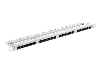 Lanberg PPU6-0024-S - Koblingspanel - CAT 6 - UTP - RJ-45 X 24 - grå, RAL 7035 - 0.5U - 19"