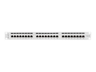 Lanberg PPS6-1024-S - Patch-panel - CAT 6 - STP - RJ-45 X 24 - grå, RAL 7035 - 1U - 19"