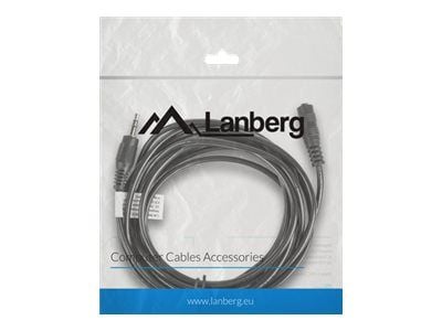 Lanberg - Lydforlengelseskabel - mini-phone stereo 3.5 mm hann til mini-phone stereo 3.5 mm hunn - 3 m - svart