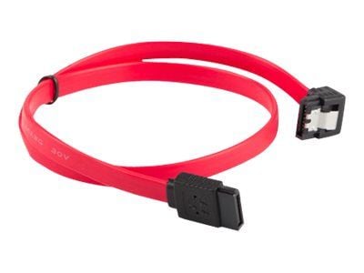 Lanberg - SATA-kabel - Serial ATA 150/300/600 - SATA (hunn) down-angled, latched til SATA (hunn) rett, låst - 50 cm - rød
