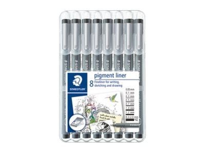 Pigmentliner Staedtler 308 ass. farver (8 stk.)