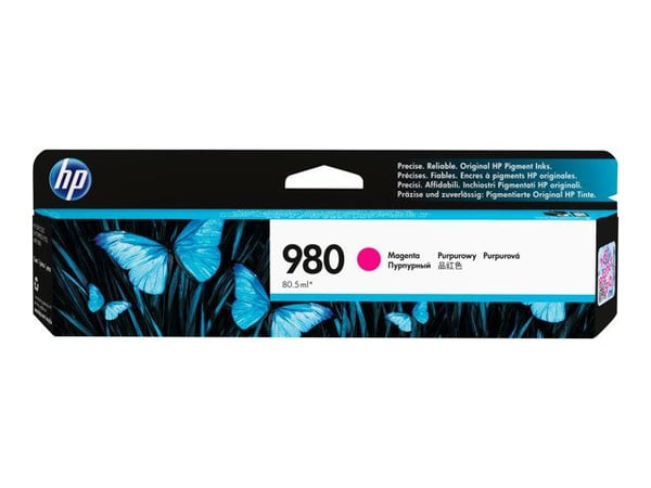 HP 980, alkuperäinen magenta mustekasetti, Perusvärintuotto, Magenta, Väriainepohjainen muste, 1 kpl, 6600 sivua