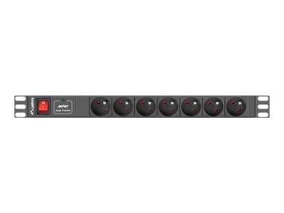 Lanberg PDU-07E-0200-IEC-BK, 2 m, 7 AC-pistorasia(a), Sisätila, Tyyppi E, Musta, 220 - 250 V