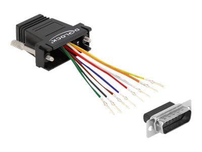 Delock - Nettverksadapter - 15 pin D-Sub (DB-15) (hann) til RJ-45 (hunn) - svart