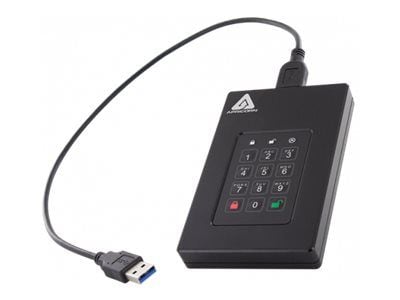 Apricorn Aegis Fortress L3 - Hårddisk - krypterad - 1 TB - extern (bärbar) - USB 3.1 - buffert: 8 MB - 256-bit AES-XTS, FIPS 140-1 Level 3 - TAA-ko...
