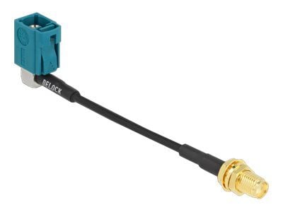 DeLOCK - Antennekabel - FAKRA Z-kontakt (W) vinklet til SMA (W) skott - 10 cm - coax - svart (88725)