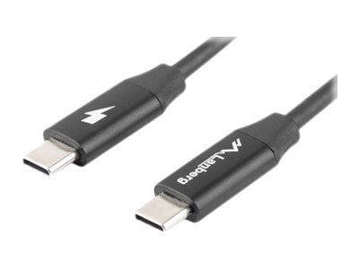Lanberg - USB-kabel - USB-C (hann) til USB-C (hann) - USB 2.0 - 20 V - 3 A - 50 cm - USB Power Delivery (60W) - svart