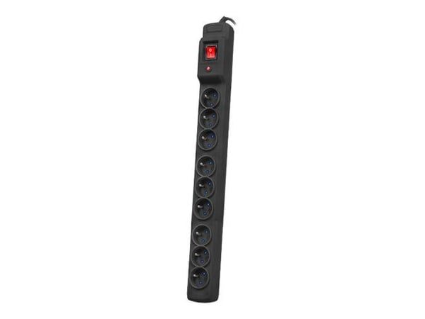 Armac Multi M9 - pistorasia - AC 230 V - 3680 Watt - tulo: Tyyppi E - lähtöliittimet: 9 (9 x tyyppi E) - 4,5 m johto - musta - musta
