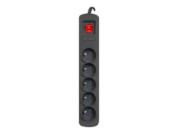 Armac R5 - pistorasia - AC 230 V - 2300 Watt - tulo: tyyppi E - lähtöliittimet: 5 (5 x tyyppi E) - 1,5 m johto - musta