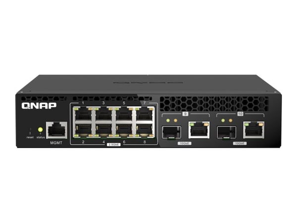 QNAP QSW-M2108R-2C - Switch - Styrt - 8 x 2.5GBase-T + 2 x combo 10 Gigabit SFP+/RJ-45 - stasjonær, rackmonterbar