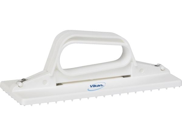 Vikan - Håndholdt skurepudeholder - rustfrit stål, polypropylen - hvid - pakke med 10