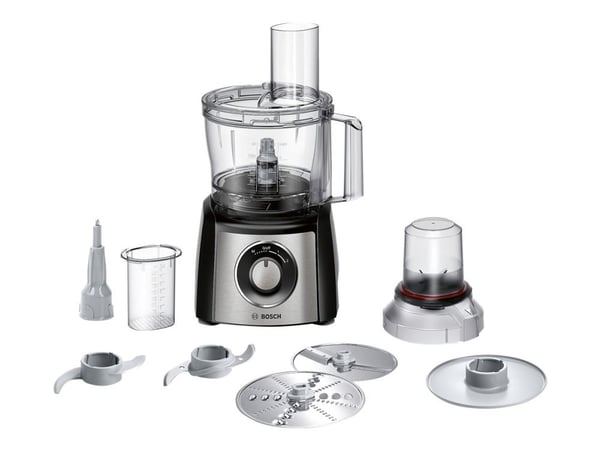 Bosch MultiTalent 3 MCM3401M - Ruokakone - 800 W - harjattu ruostumaton teräs/musta