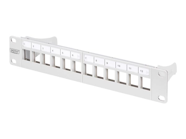 DIGITUS Professional DN-91419 - Koblingspanel - rackmonterbar - grå, RAL 7035 - 1U - 10" - 12 porter